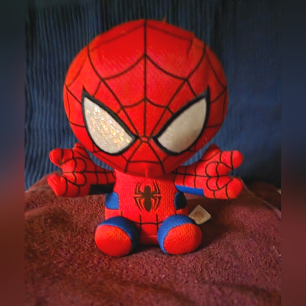 TY Beanie Baby Marvel Spider-Man plush toy.